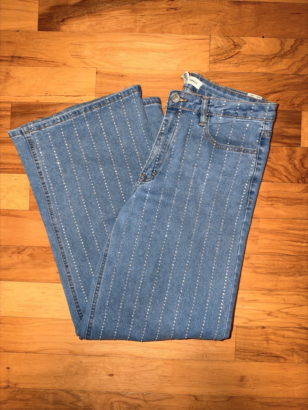 Almost Famous Rhinestone Wide Leg Jeans
